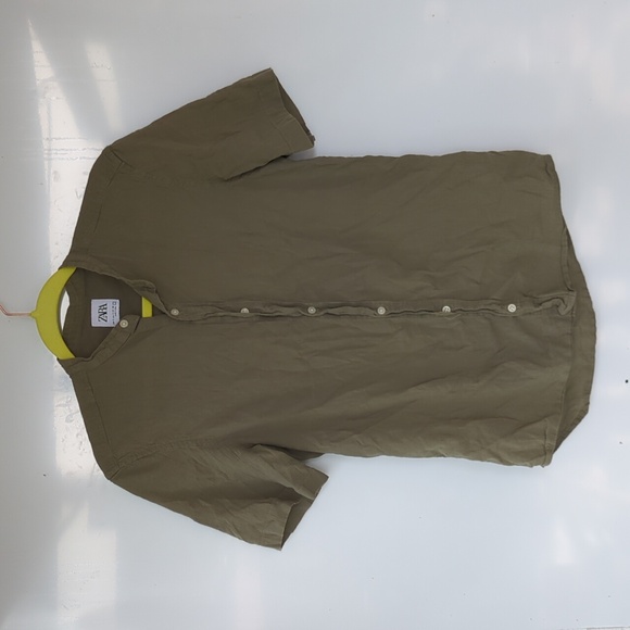 Mandarin collar short sleeve shirt - Picture 1 of 2